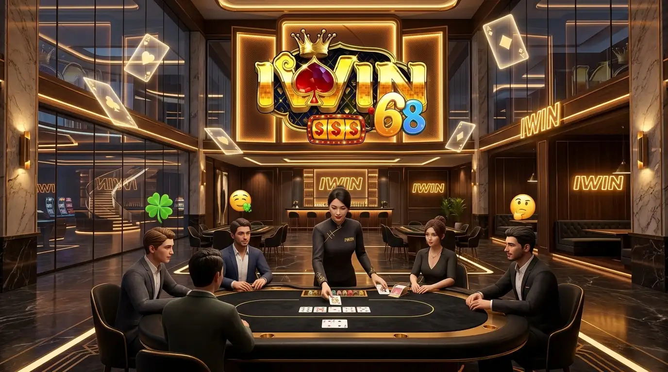 Sảnh Game Bài IWIN 3D đẳng cấp với giao diện đối kháng người thật và đồ họa Unity sắc nét.