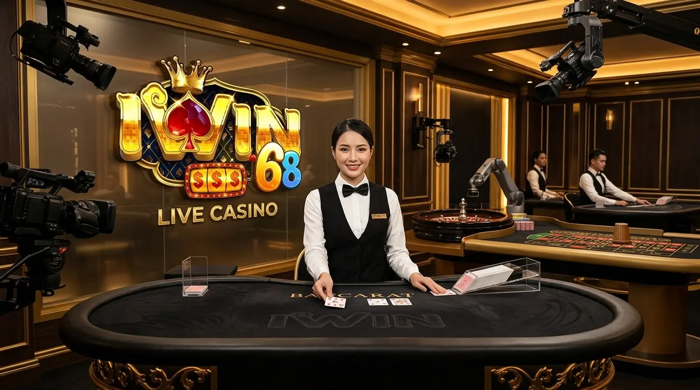 Sảnh Live Casino IWIN trực tuyến đẳng cấp với Dealer người thật và công nghệ livestream đa góc máy.