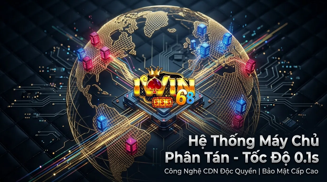 Sơ đồ mạng lưới máy chủ điện toán đám mây và CDN phân tán toàn cầu của IWIN, giúp duy trì tỷ lệ kết nối ổn định và tốc độ phản hồi lệnh siêu tốc.